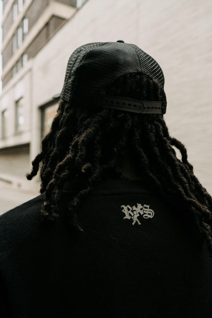 BLACK&GREY ‘TUNNEL VISION’ WAFFLE KNIT