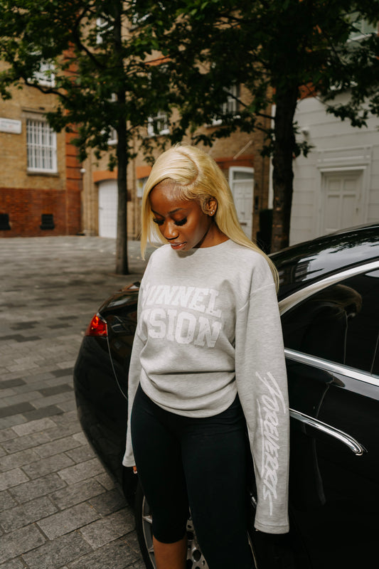 GREY&WHITE ‘TUNNEL VISION’ WAFFLE KNIT