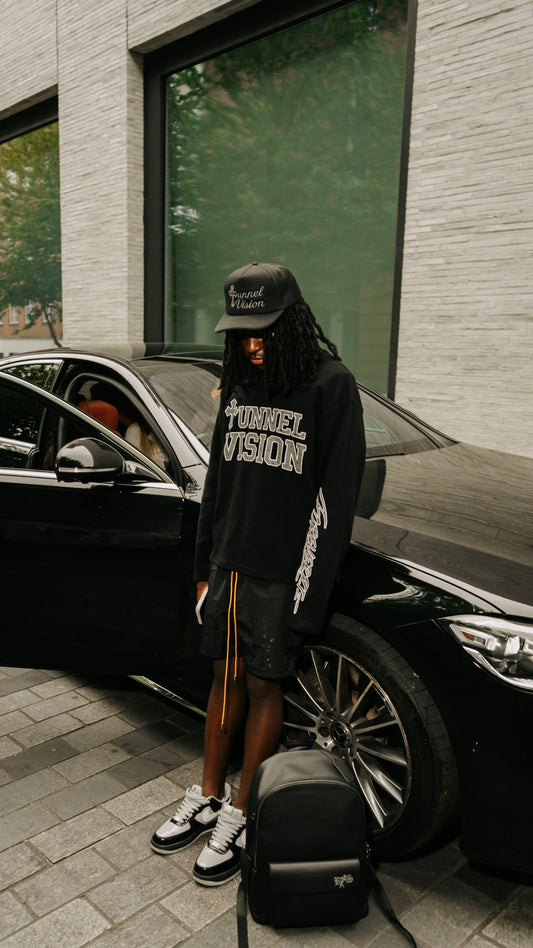 BLACK&GREY ‘TUNNEL VISION’ WAFFLE KNIT