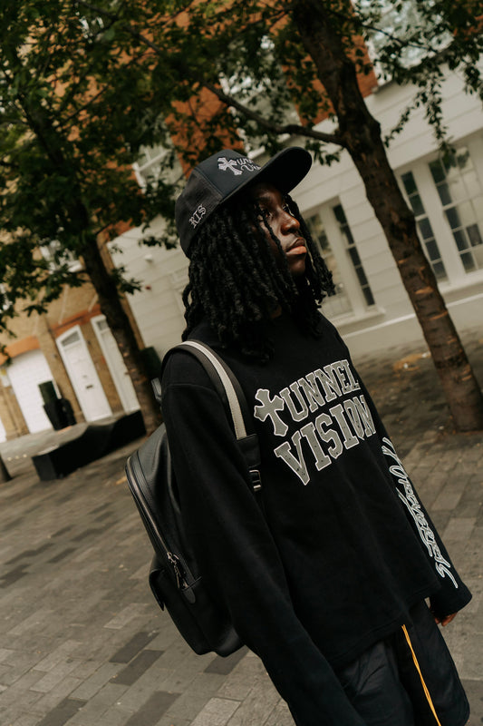 BLACK&GREY ‘TUNNEL VISION’ WAFFLE KNIT