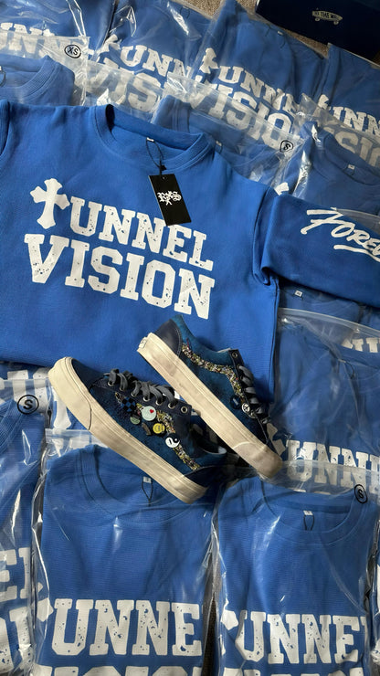 ROYAL BLUE ‘TUNNEL VISION’ WAFFLE KNIT