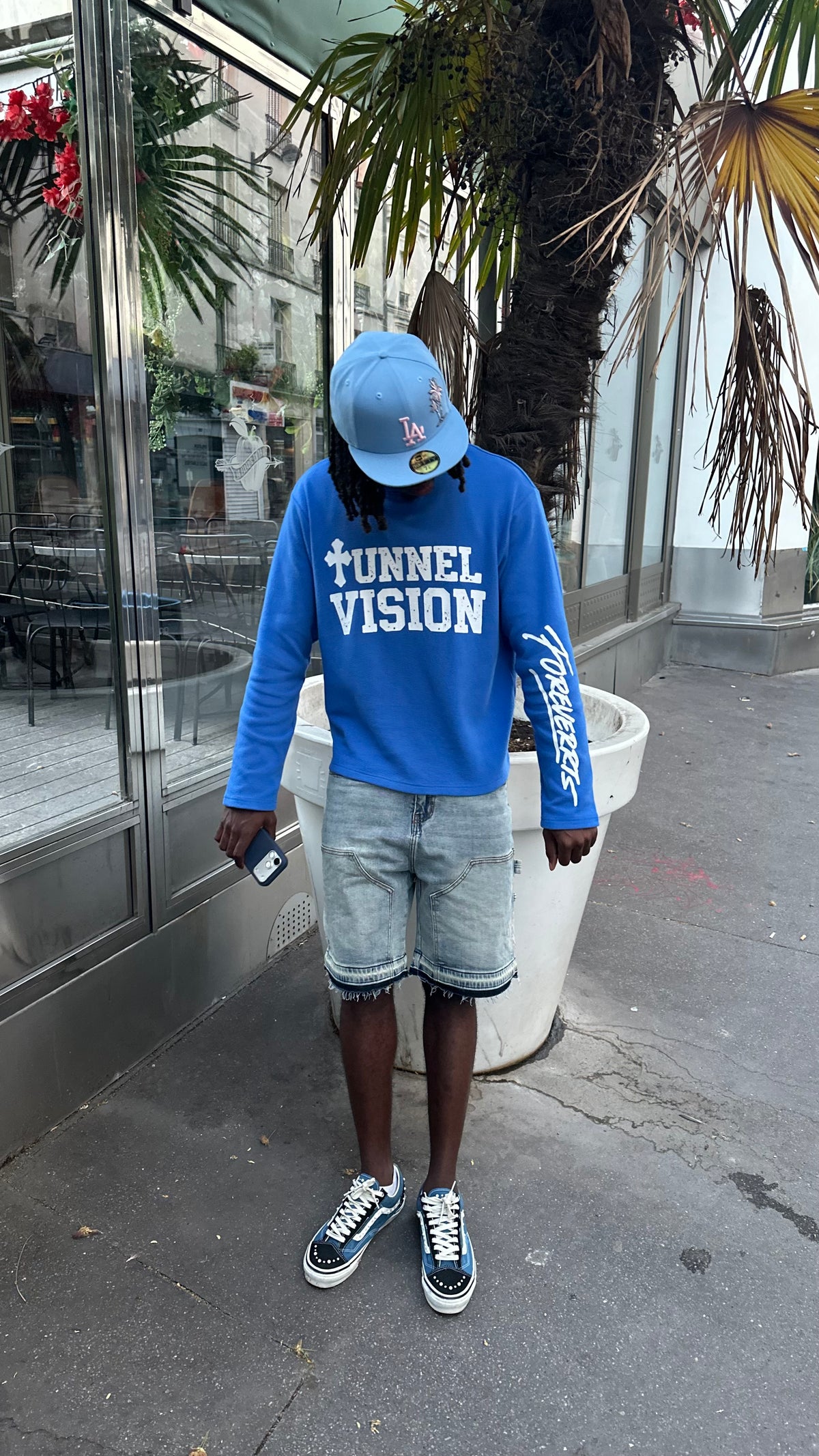 ROYAL BLUE ‘TUNNEL VISION’ WAFFLE KNIT