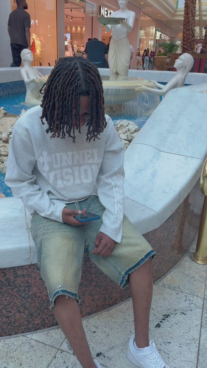 GREY&WHITE ‘TUNNEL VISION’ WAFFLE KNIT